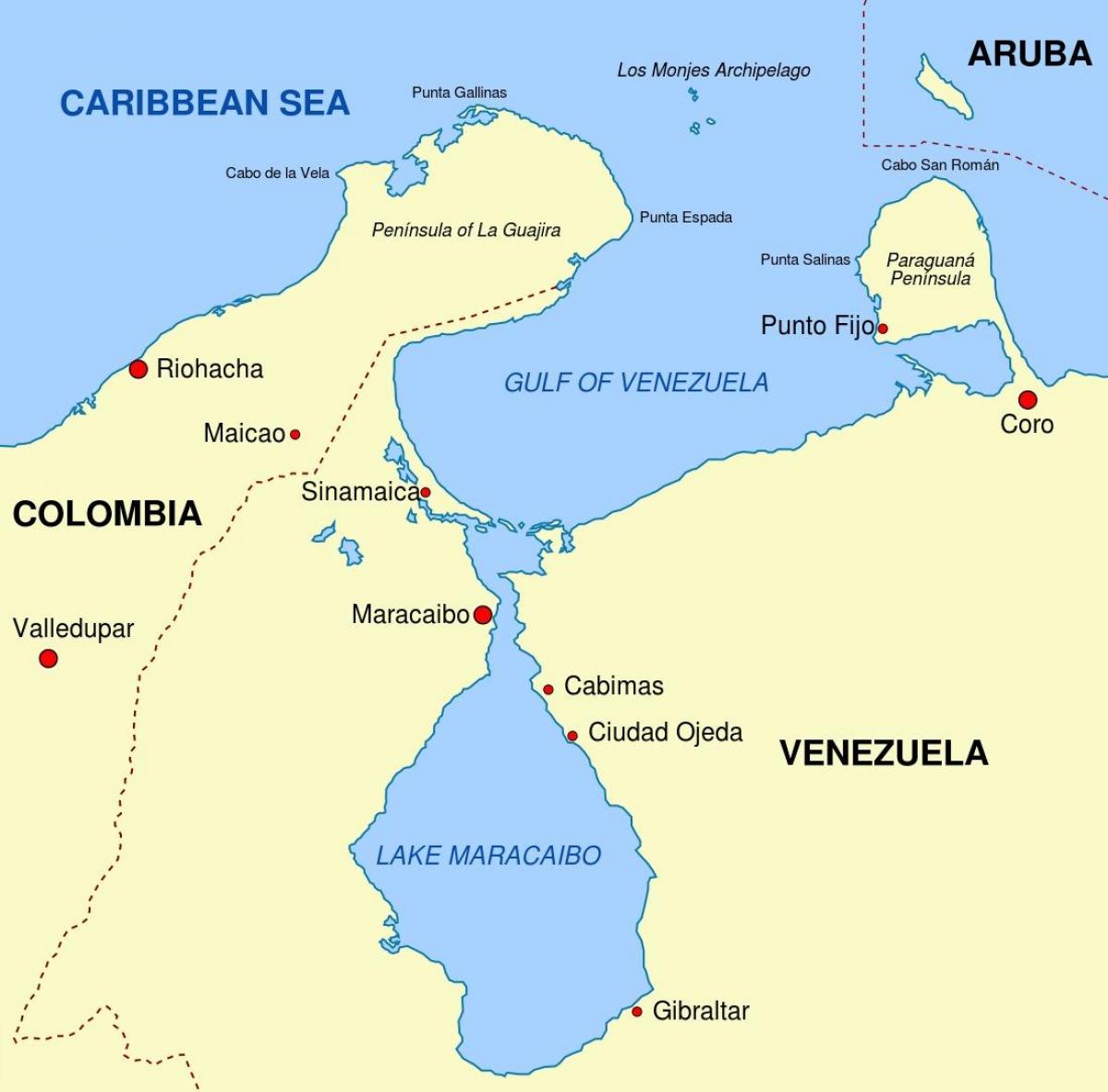 kart over gulf of venezuela