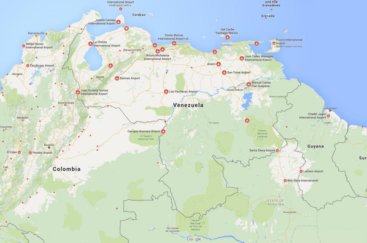 kart over venezuela flyplasser