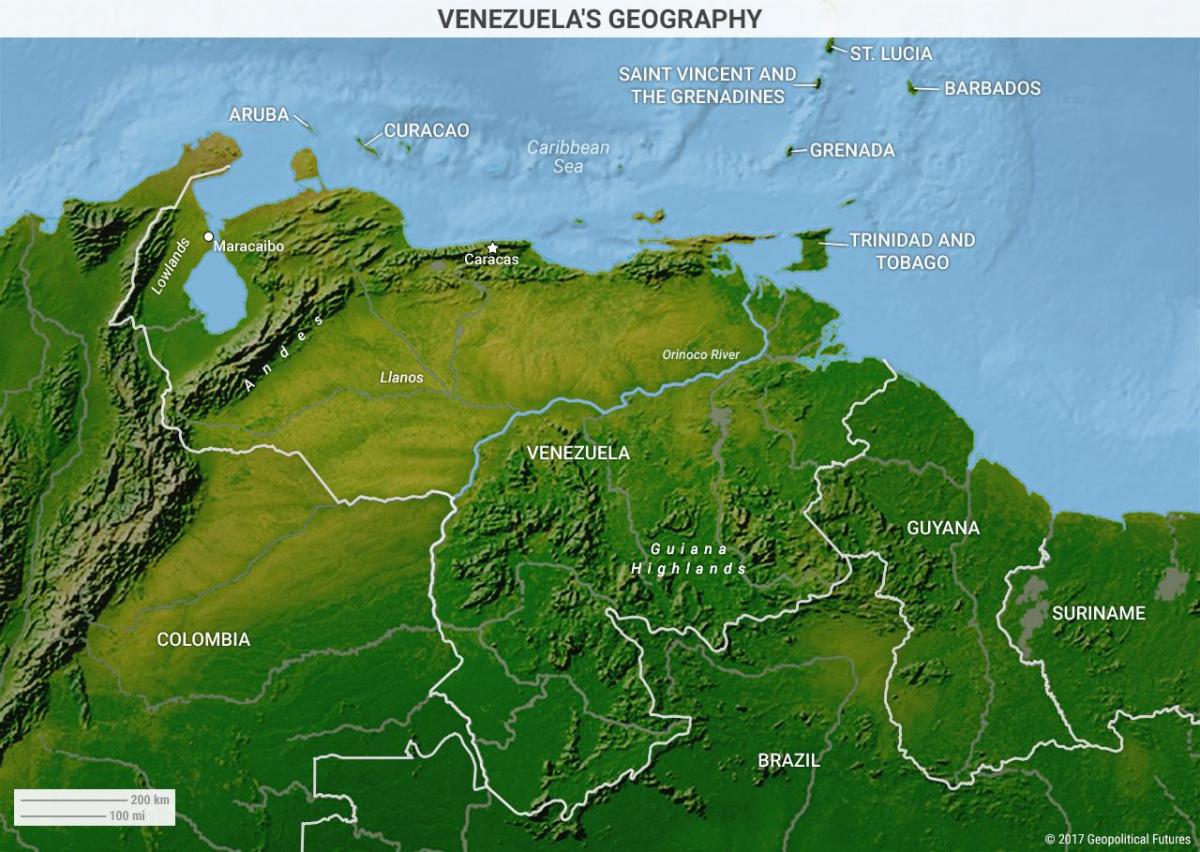 kart over venezuela geografi
