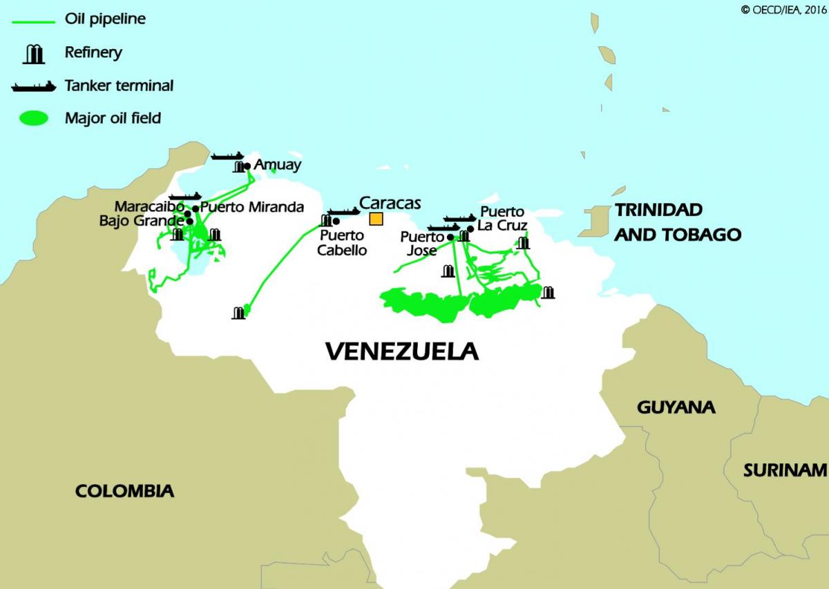 venezuela olje forbeholder seg retten kart