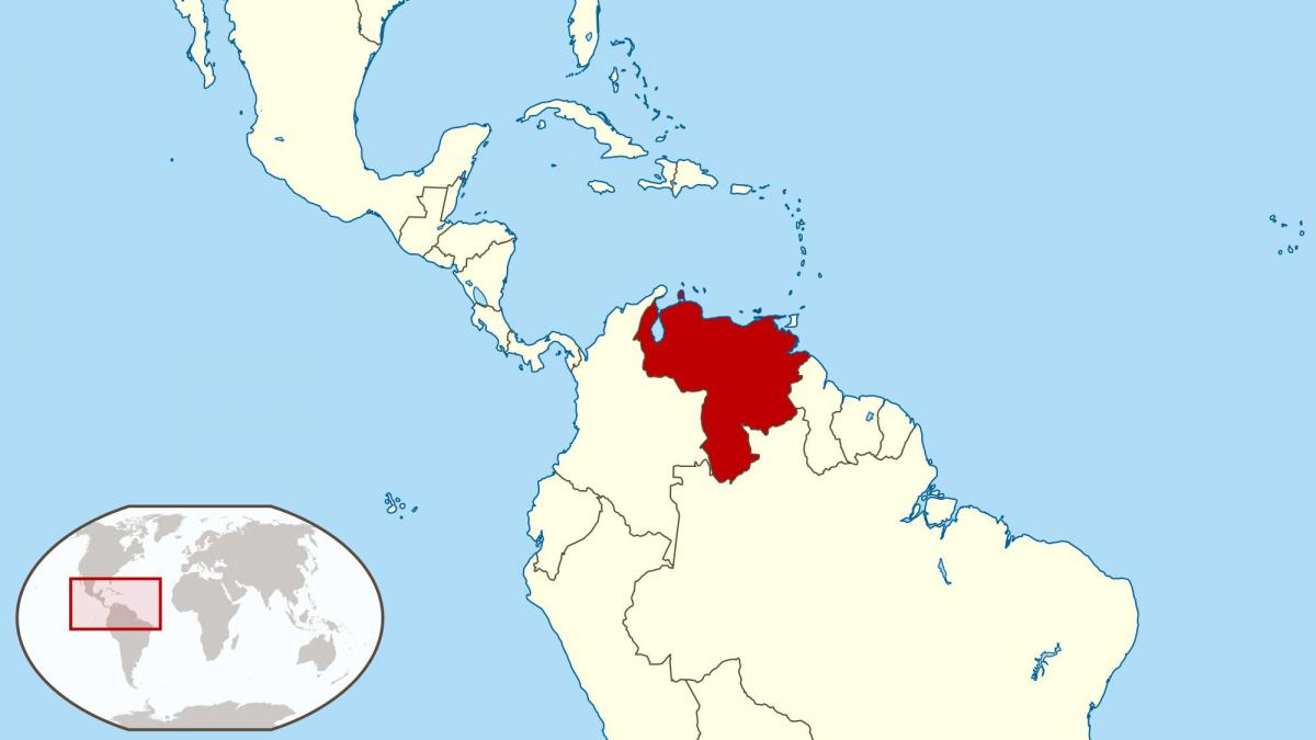 venezuela på kartet over sør-amerika