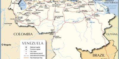 Detaljert kart over venezuela
