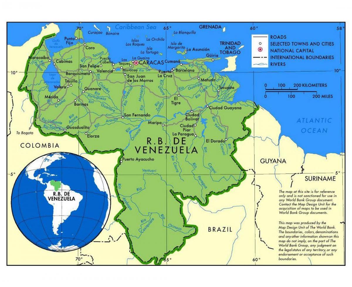 kart av kartet de venezuela