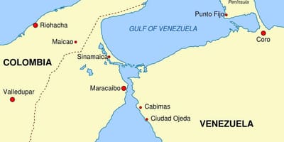 Kart over gulf of venezuela