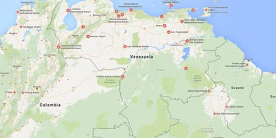 Kart over venezuela flyplasser